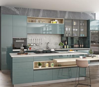 China Industrial Custom Kitchen Cupboards Home Cabinets Lacquer Modular Kitchen Hanging Cabinet for sale