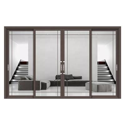 China China Supplier Bulletproof Aluminum Doors Sliding Tempered Glass Aluminum Soundproof Sliding Door for sale