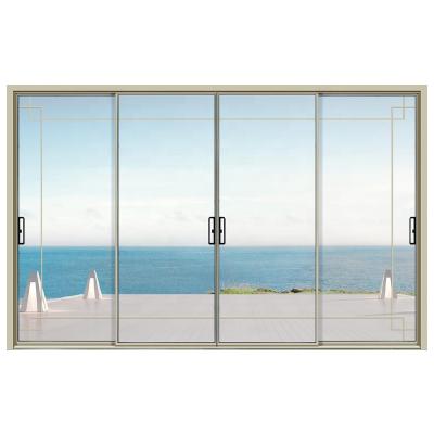 China Bulletproof Tempered Double Glass Sliding Doors Frame Living Room Material Waterproof Aluminum Doors for sale