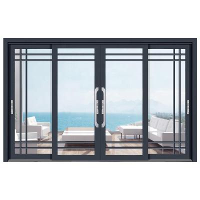 China Bulletproof Aluminum Exterior Villa Sliding Aluminum Alloy Glass Door Villa Windproof Doors And Windows for sale