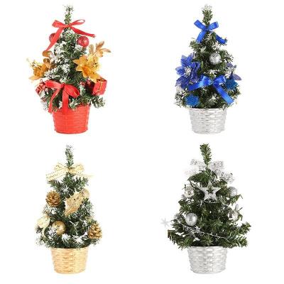 China Silk Sisal Mini Artificial Christmas Tree Xmas Decorations Sisal Snow Landscape ArchitectureTree Family Christmas Gift Deskpot Decorations for sale