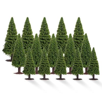 China Small Decoration Christmas Tree 15 Pieces Artificial Landscape Trees Christmas Mini Landscape Architecture Scene Landscaping Crafts Plants Street Christmas Decor for sale