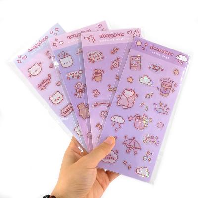 China Custom waterproof cartoon sticker kiss cut a6 sticker paper sheet printing for sale