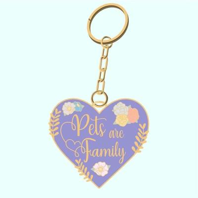 China Metal Fabrication Personalized Custom Logo Heart Keychain Enamel Metal Love Key Chain for sale