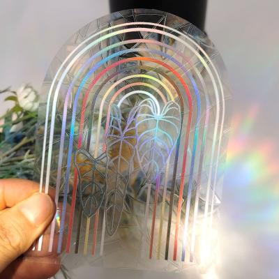 China Custom Waterpoof Wholesale PVC Decoration Hologram Rainbow Maker Suncatcher Film Sticker Window Decal Printing Window Suncatcher Sticker for sale