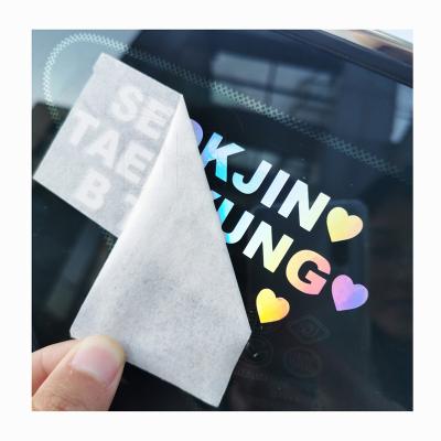 China Weather Resistant Vinyl Car Window Sticker Transfer Rainbow Rear Window Stickers, Custom Holographic Window Sticker for sale