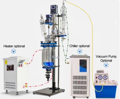 China 20L Factory Lab Jacketed Chemistry Batch Glass Reactor for sale