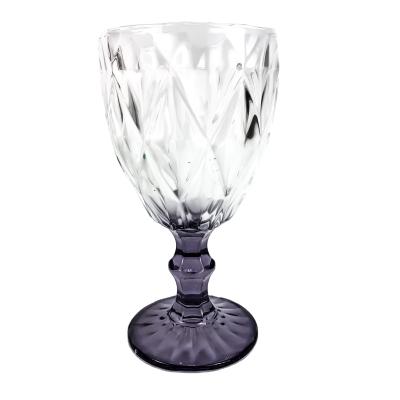 China Viable Fine Dining Decorative Crystal Glass Wine Rhombus Glasses Goblets for sale