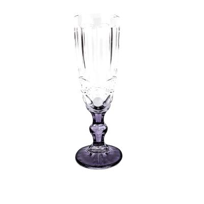 China Viable Fine Dining Crystal Glass Champagne Floral Designs Decorative Wine Glass Goblets for sale