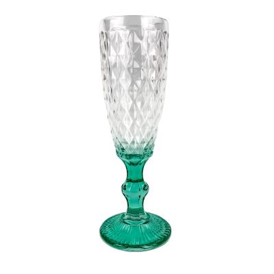 China Fine Glass Dining Decorative Crystal Glass Champagne Rhombus Wine Goblets for sale