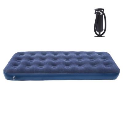 China Bedroom Pvc Single Bed Collapsible Foldable Outdoor Camping Inflatable Mattress With Pump for sale