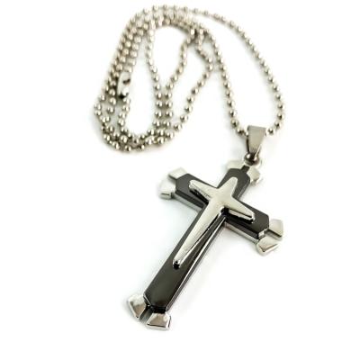 China TRENDY Men's Jesus Cross Religious Necklace Cross Pendant Necklace for sale