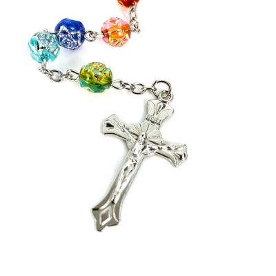 China FASHIONABLE HOT Selling Colorful Rosary Religious Necklace Rose Beads for sale