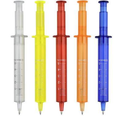 China Bright Colors Syringe Tip Pen Needle Tube Pen Stationery Simulation Color Press Syringe Pen Make With Customize Logo for sale