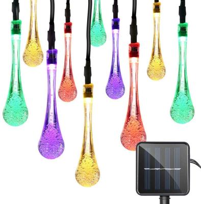 China 20 Piece Solar LED Water Drop String Lights Crystal Effect Garden Outdoor String Light for sale