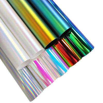 China Waterproof 30x135cm Hologram Mirrored Leatherette Fabric Iridescent Matte Surface 0.4mm TPU Perfect For Bags Shoes Apparel Making for sale