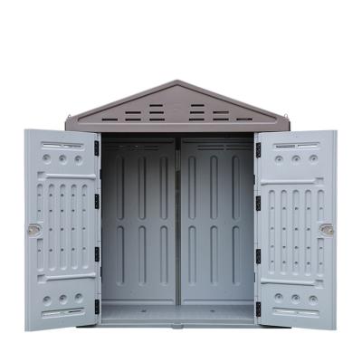 China New Model Easily Assembled Anti UV PE 116x 226x250cm Plastic Garden Shed Custom Outdoor Storage Shed for sale