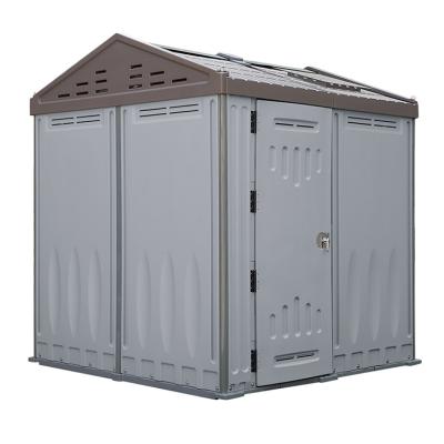 China Heavy Duty Outdoor Storage Shed Large Easily Assembled Garden Toolbox Thrown Plastic Garden Trash Can for sale