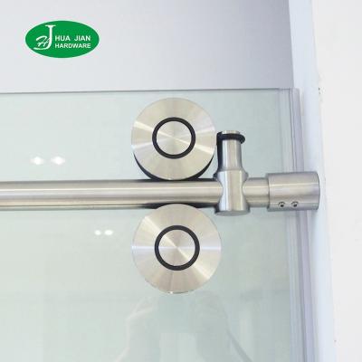 China Modern Foshan Wholesaler Door Hardware Round Glass Track Working Steel Shower Door Rollers Rolls for sale