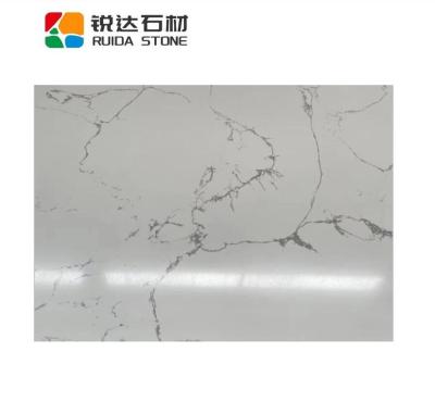 China Factory Price Modern Artificial STONE Calacatta de RUIDA White Marble Leaf Slab for Office Shower Tray Pan Base for sale