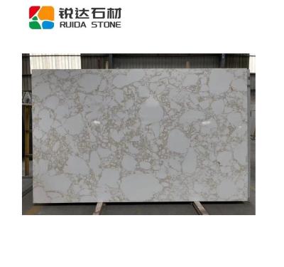 China RUIDA Modern STONE Cheap Price Calacatta Gold Stone Leaf Artificial Marble Slab For Kitchen Counter Top Border Bathroom Shower Tray for sale