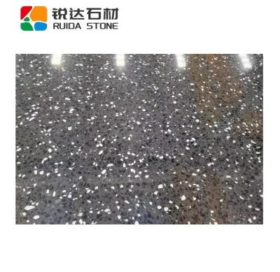 China RUIDA Interior Decoration Sesame Black Color Stone Terrazzo Floor Tiles Modern STONE Artificial Wall Tiles for sale