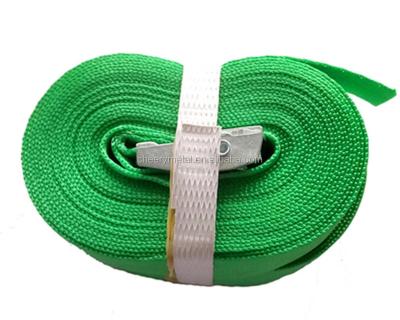 China Green Polyester 5M*25MM Tie Down Strap With Cam Buckle for sale