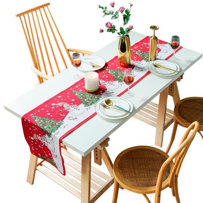 China Modern Christmas Table Runner for Dining Room, Snowman Moose Embroidered Table Runner for Table Decorations for sale