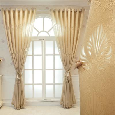 China Sheer blackout curtains leaf wholesale classic jacquard curtain living room voile curtain for bedroom for sale