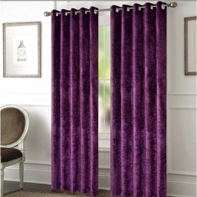 China Wholesale Luxury Blackout Velvet Curtain 280gsm 100% Polyester Customized Grommet Ice Crushed Velvet Blackout Curtain for sale