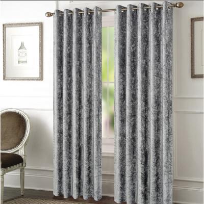 China High Quality Luxury Crushed Curtain Top Grommet Ice Crushed Velvet Customized Blackout 280gsm Polyester 100% Velvet Curtain for sale