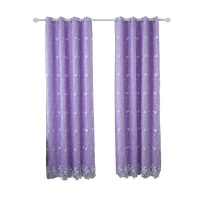 China Wholesale Double Layer Blackout Curtains Drapes Milk Silk Lace Embroidered Elegant Ready Made Living Room Curtain for sale