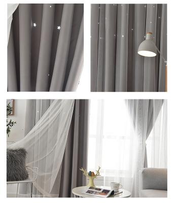 China Wholesale Fashionable Home Blackout Curtains Blackout Curtain Stars Cavity Decor Curtain Fabric For Girl Bedroom Living Room for sale