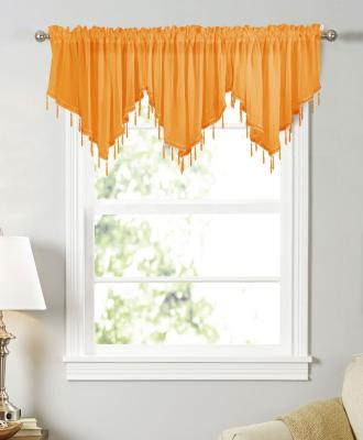 China Luxury European Curtain Valance Rod Pocket Sheer Valance With Blackout Style Living Room Beaded Trim for sale