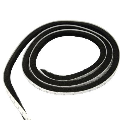 China Industrial Beads Seal Black Brown Self Adhesive Weatherstrip Base Size: 5/6/7/8.4mm Pile Size: 4-20mm Industrial Graphic Design for sale