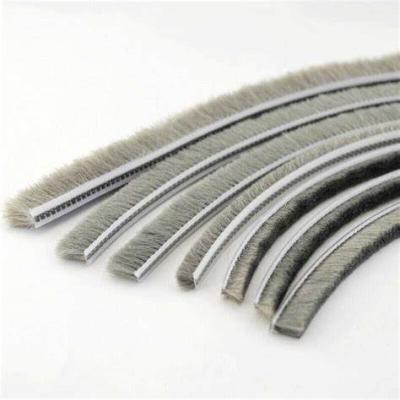 China Factory price industrial gray /black color 7*5 mm pile seal strip 2p 3p bulk brush wool pile weatherstrip for door window for sale