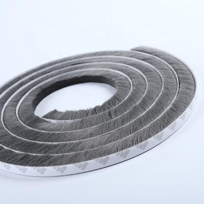 China Industrial Self Adhesive Weatherstrip Strip Stiffens Wool Pile Weatherstrip Sliding Door Window Brush Seal Strip for sale