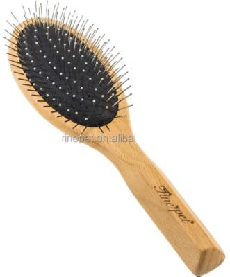 China New Design Viable 20mm Begonia Wood Handle Professional Grooming Tools, Medium Natural Begonia Pin Pet Brush, Dog/Pet Brush for sale