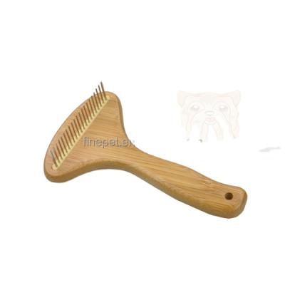 China Sustainable Cheap Pet Brush With Bamboo Handle for sale