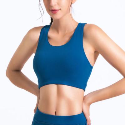 China Back Cross Lady Sports Bra Cushioned Spandex Nylon Quick Dry Nonwoven for sale