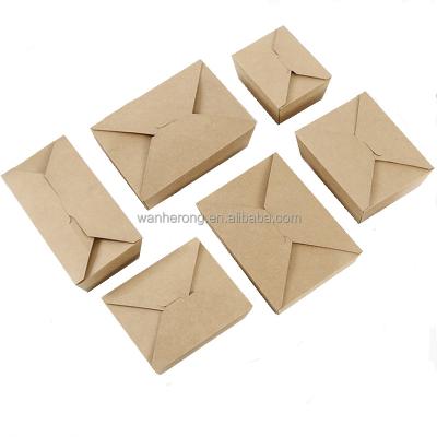 China Recyclable Kraft lunch meal food boxes disposable storage to go packaging, leak grease resistant for restaurant and catering for sale