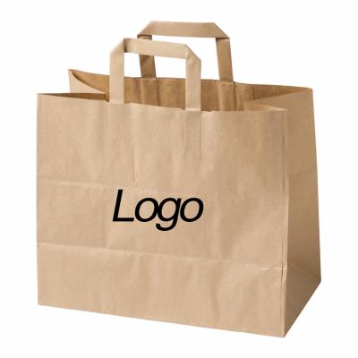 China Biodegradable Custom Biodegradable Grocery Paper Shopping Kraft Paper Bag Delivery Paper Craft Take Out Bags for sale