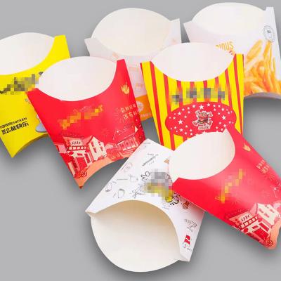 China Custom Logo Miniature Fry Chips Fast Biodegradable Food Take Away Disposable Fold Vented Korea French Fries Food Paper Packaging Takeout Box for sale