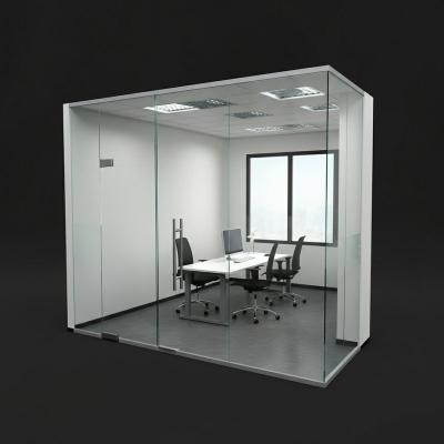 China Insulated Double Glass Custom Frameless Office Glass Partition Installation for sale