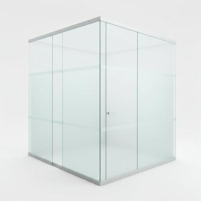 China Soundproof Glass Office Dividers Aluminium Frame Single glazed Glass Wall for sale