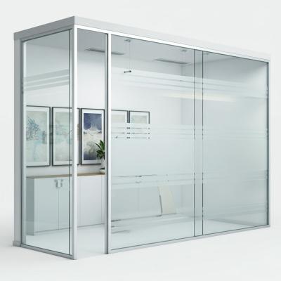 China Aluminum Frame Panoramic Office Glass Partition Wall For Sliding Suspended for sale