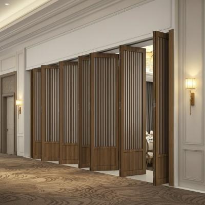 China Banquet Hall Wooden Operable Partition Wall Systems  Folding Panel Partitions for sale