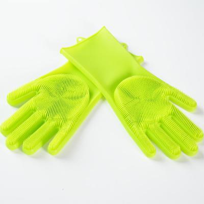 China Dish Washing Hot Selling HYRI Silicon Washing Hand Scrubber Glove Magic Heat Resistant Dish Washing Gloves For Kitchen for sale