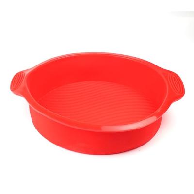 China Wholesale HYRI Food Grade Large Round Cake Mold Pan Bakeware Silicone Mold Parstry Disposable Bread Silicone Mold for sale