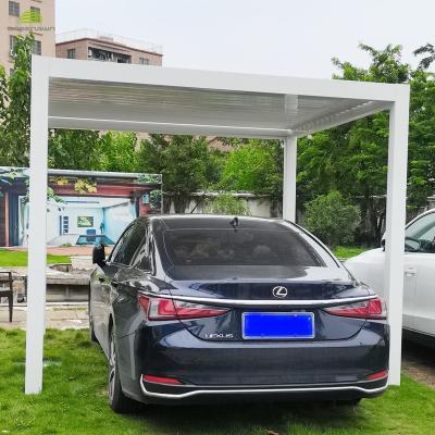 China Sunshade Metal Parking Frames Aluminum Canopy Pergola Parking Garages For Car for sale